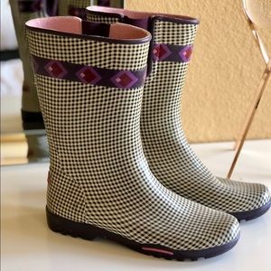SPERRY TOP-SIDER RAINBOOTS GINGHAM - SIZE 10